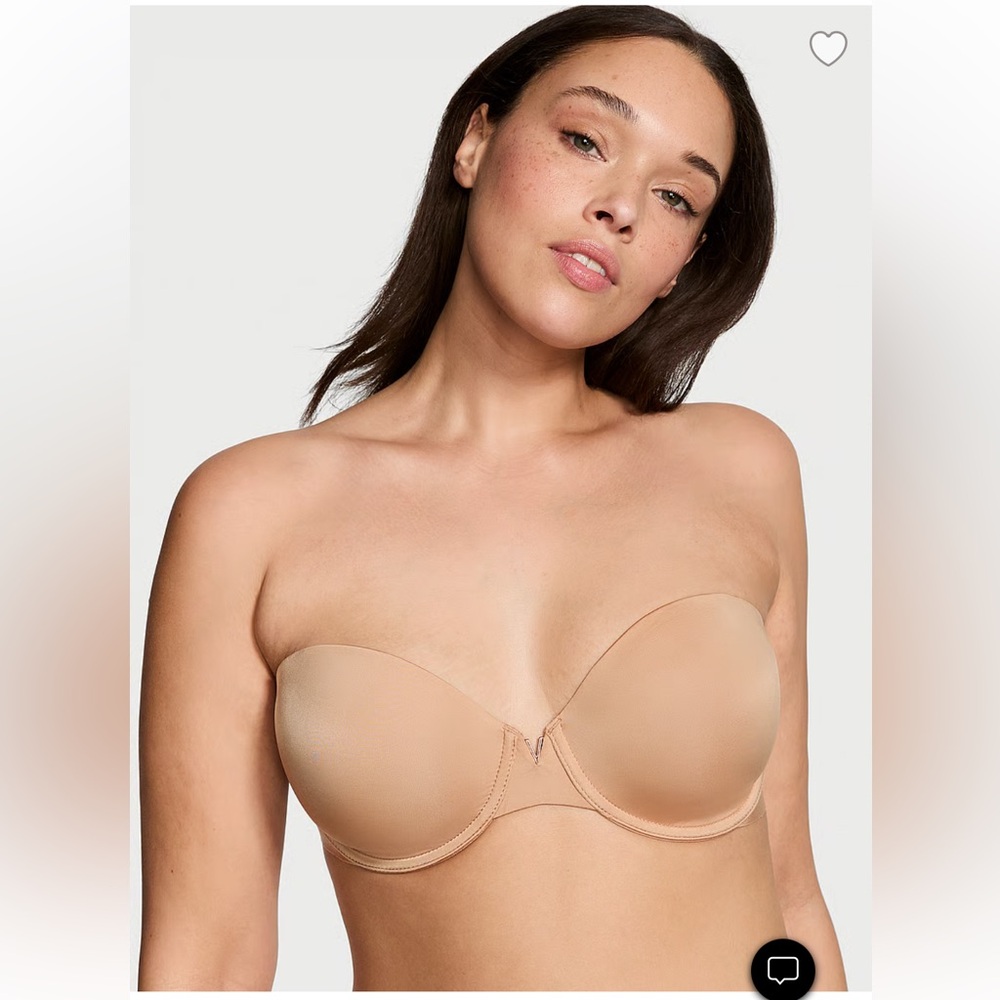 NWT Victoria’s Secret Illusions Lightly Lined Smooth Strapless Bra- Nude 34DD